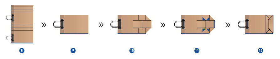 Roll-fed J-cut Paper Bag Making Machine with Twisted/ Flat Handles and Top Over-folding