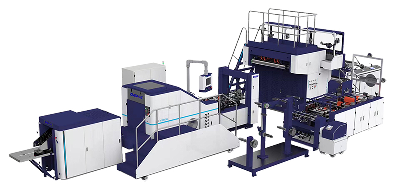 Upright Flat Handles Block Bottom Paper Bag Making Machine